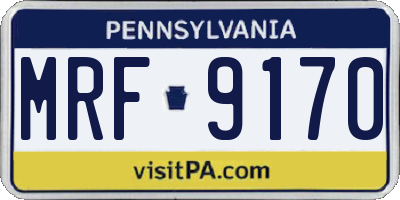 PA license plate MRF9170