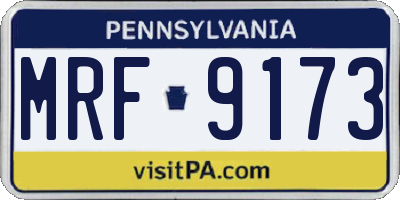 PA license plate MRF9173