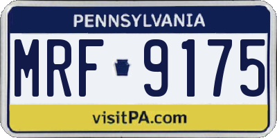PA license plate MRF9175