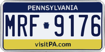PA license plate MRF9176