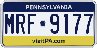PA license plate MRF9177