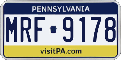 PA license plate MRF9178