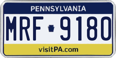 PA license plate MRF9180
