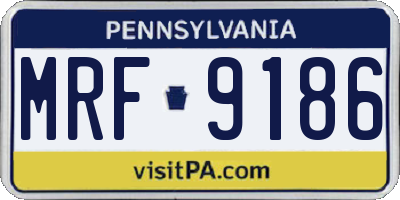 PA license plate MRF9186
