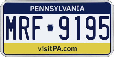 PA license plate MRF9195