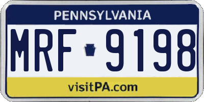 PA license plate MRF9198