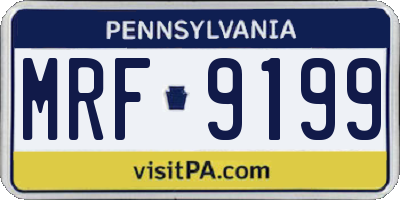 PA license plate MRF9199