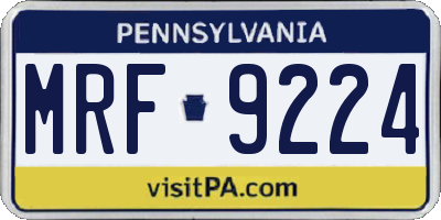 PA license plate MRF9224
