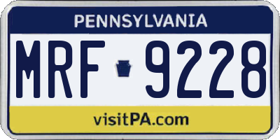 PA license plate MRF9228