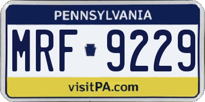 PA license plate MRF9229
