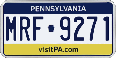 PA license plate MRF9271