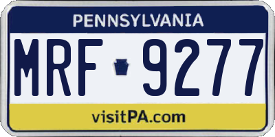 PA license plate MRF9277