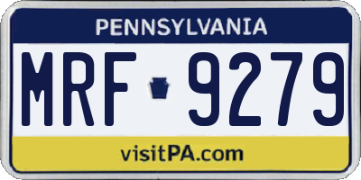 PA license plate MRF9279