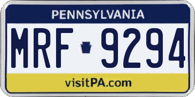PA license plate MRF9294