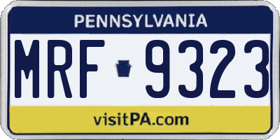 PA license plate MRF9323