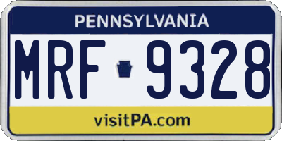 PA license plate MRF9328