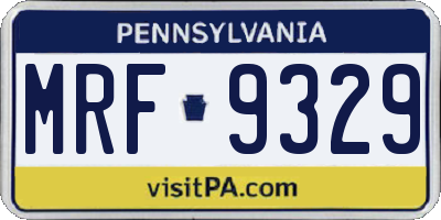 PA license plate MRF9329
