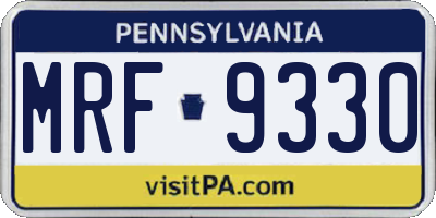 PA license plate MRF9330