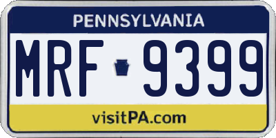 PA license plate MRF9399