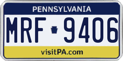 PA license plate MRF9406