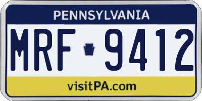 PA license plate MRF9412