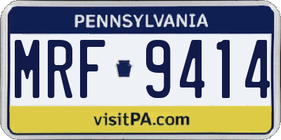 PA license plate MRF9414