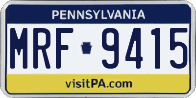 PA license plate MRF9415