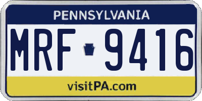 PA license plate MRF9416