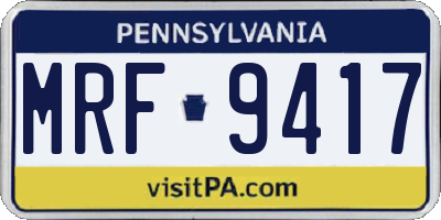 PA license plate MRF9417
