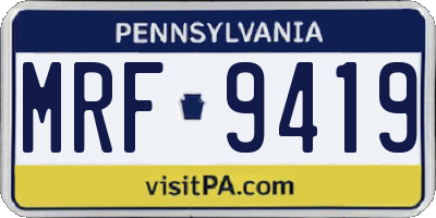 PA license plate MRF9419