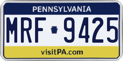 PA license plate MRF9425