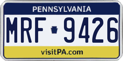 PA license plate MRF9426