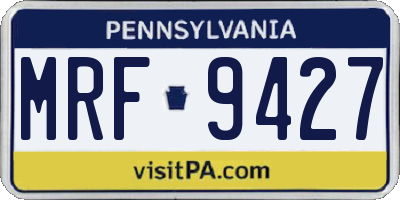 PA license plate MRF9427