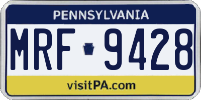 PA license plate MRF9428