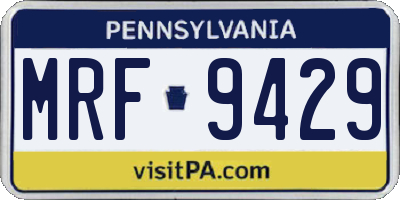 PA license plate MRF9429