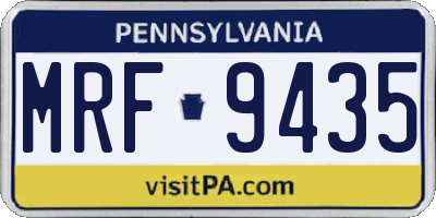 PA license plate MRF9435