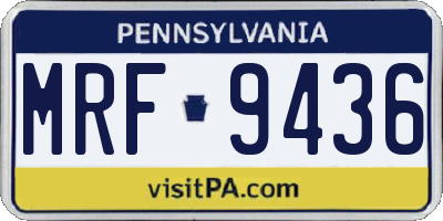 PA license plate MRF9436