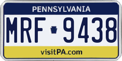 PA license plate MRF9438