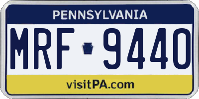 PA license plate MRF9440