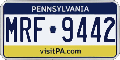 PA license plate MRF9442