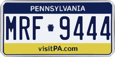 PA license plate MRF9444