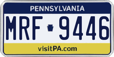 PA license plate MRF9446