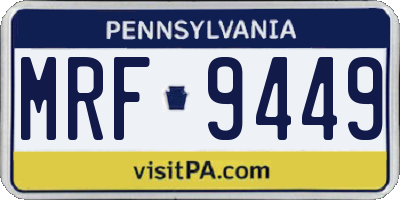 PA license plate MRF9449