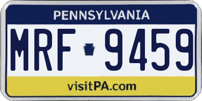 PA license plate MRF9459