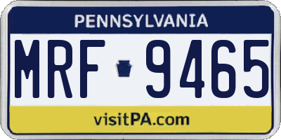PA license plate MRF9465