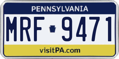 PA license plate MRF9471