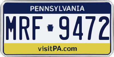 PA license plate MRF9472