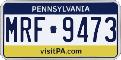 PA license plate MRF9473