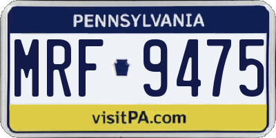 PA license plate MRF9475