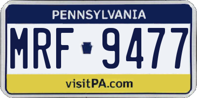 PA license plate MRF9477